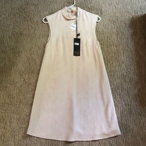 Free People -Lenni cream faux suede mini above knee dress -small NWT